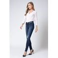 thumbnail image 5 of Kan Can Women's Mid Rise Destroyed Skinny Jeans KC6034 ST, 5 of 6