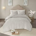 thumbnail image 3 of Madison Park Laetitia California King 3-Piece Tufted Cotton Chenille Medallion Duvet Cover Set - Grey, 3 of 7