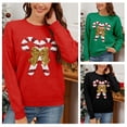 thumbnail image 4 of Christmas Candy Cane Sequined Bowknot Women's Sweater Festive Soft Knit Knitwear, 4 of 17