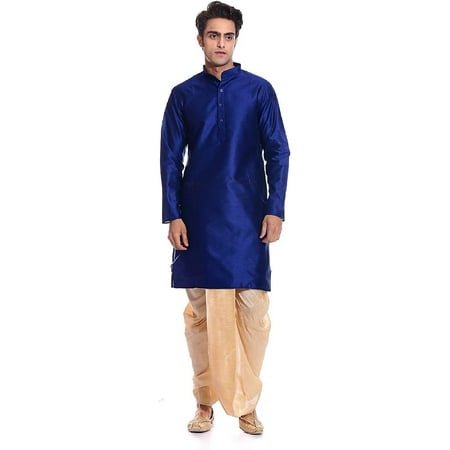 

Royal Kurta Men s Silk Blend Dhoti Kurta Set (ROYAL_04_Blue_X-Large)