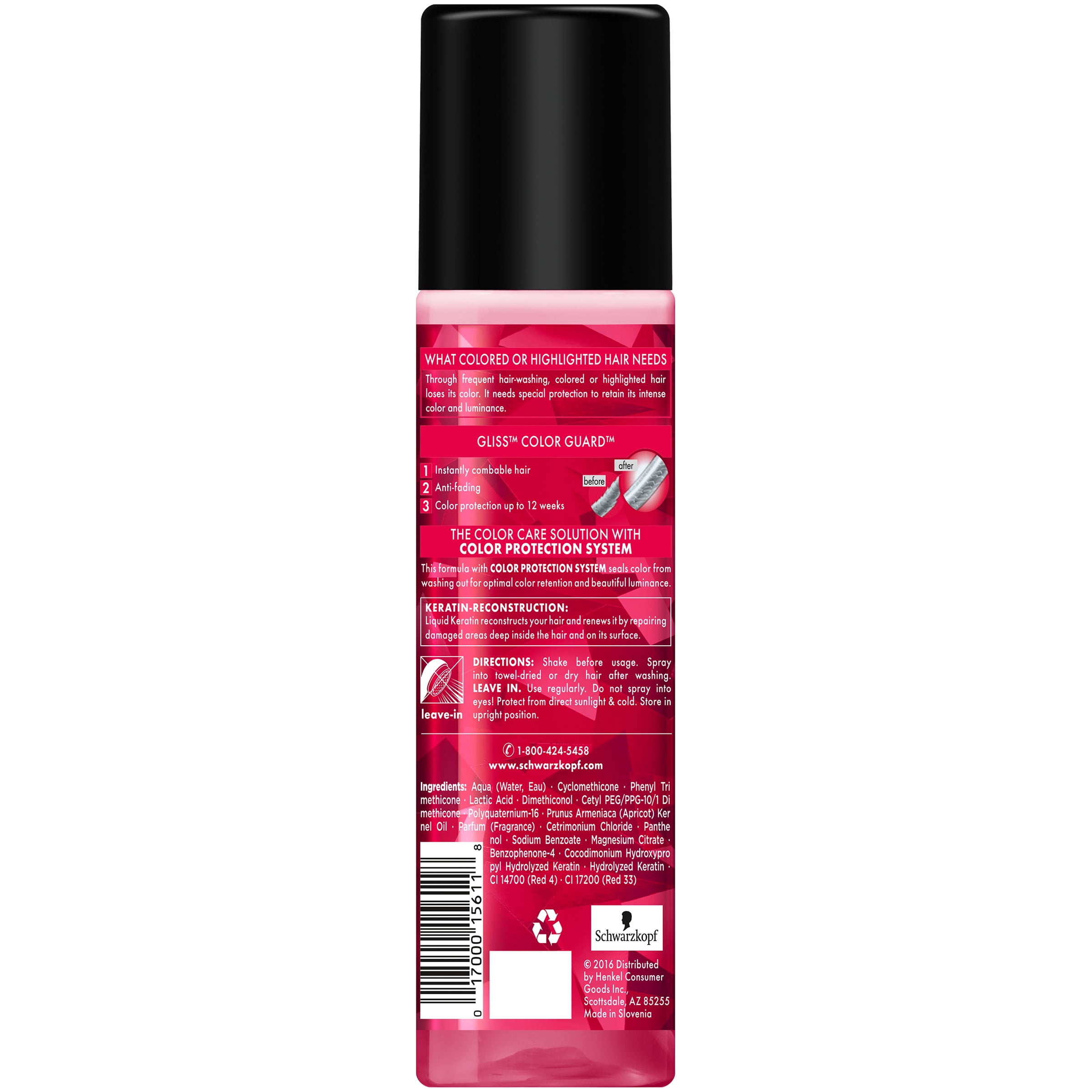 Gliss Hair Repair Leave in Conditioner, Color Guard, 6.8 Ounce