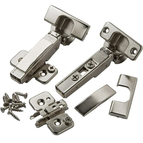 Full Overlay 120° Clip Top Snap Close Hinges, Pair, 120° opening angle