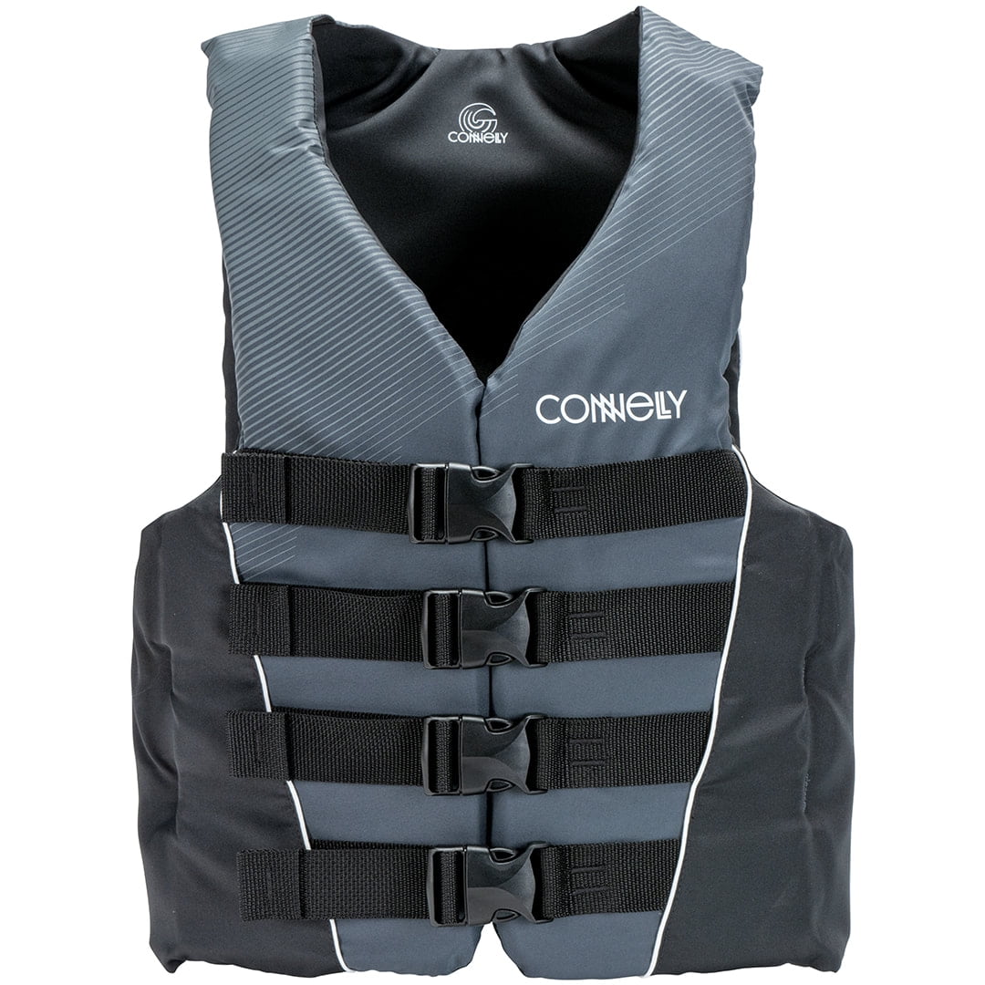 Connelly Mens Medium Tunnel 4Belt Nylon Life Vest Safety Jacket, Gray and Black