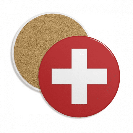 

Switzerland National Flag Europe Country Coaster Cup Mug Tabletop Protection Absorbent Stone