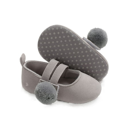 

Newborn Baby Girl Soft Sole Faux Suede Crib Shoes Hairball Cotton Anti-slip Sneaker Casual Shoes