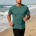 thumbnail image 4 of Mfakffe Mens Summer Shirts Big and Tall Casual T-Shirt Lightweight Short Sleeve Undershirts Athletic Crew Neck Clothes(Green,L), 4 of 5