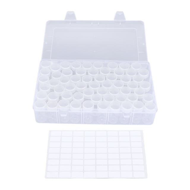 Ymiko Bead Organizer, Painting Storage,60pcs Painting Storage Containers Portable Plastic Bead Storing Bottle with Storage Box Sticker