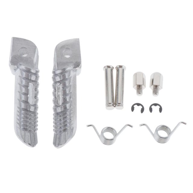 1 par de estribos delanteros reposapiés mini pedales aptos para motocicletas Suzuki GSXR600 GSXR750 01-08 GSXR1000 01-07 (plateado) Macarena Pie del reposapiés delantero de la motocicleta