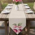 thumbnail image 6 of Cherry Fruit Table Runner Linen Burlap Table Runner 90 Inches Long Spring Botanicals Bow Idyllic Country Leaf Dresser Scarves for Kitchen Island Coffee Dining Party Wedding Holiday Decor 13"x90", 6 of 8