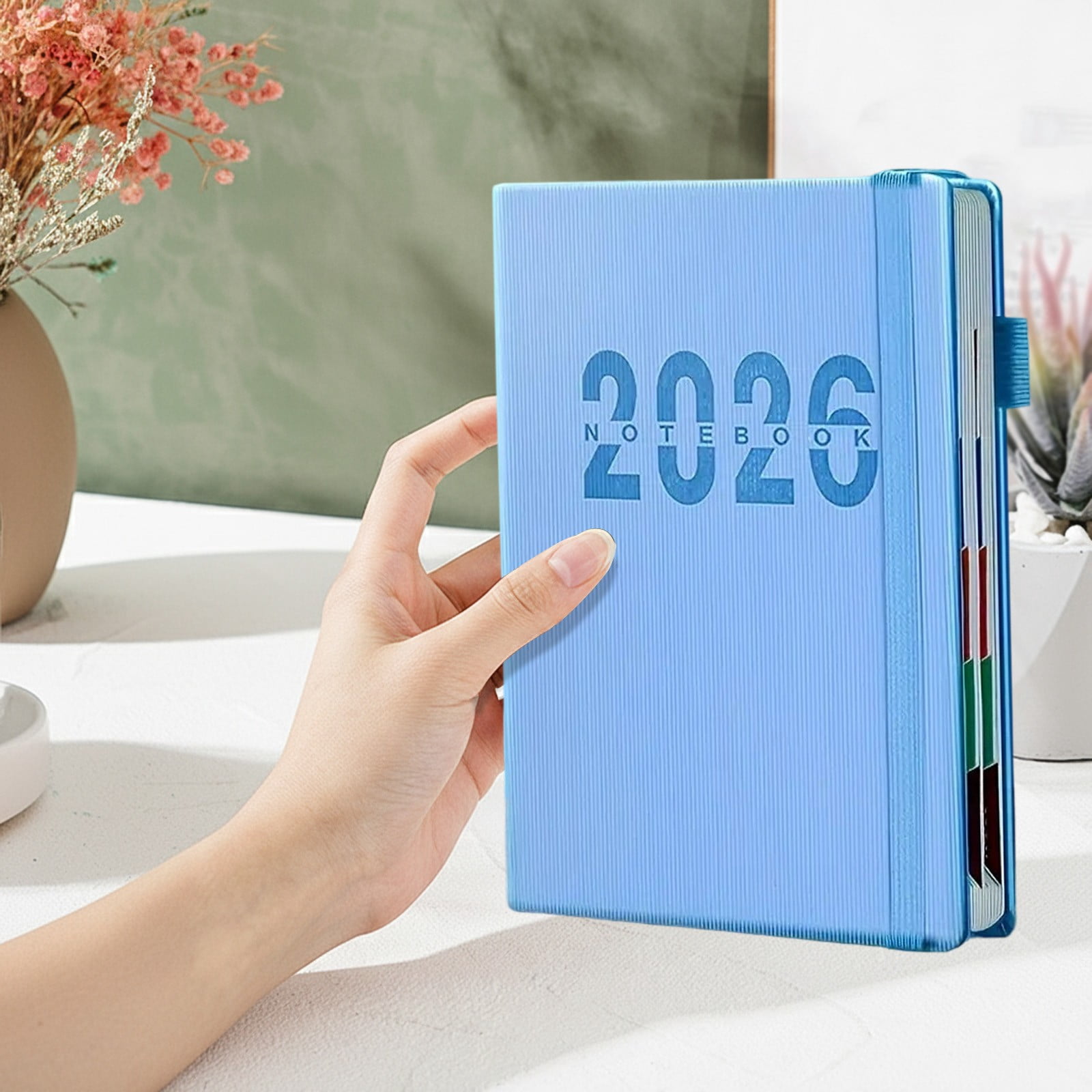 2026 Planner Notebook- Academic Weekly & Monthly Planner 2026 with Monthly Tabs, Jan.2026 - Dec.2026, Diary Book with Hard Cover, Perfect for Home Planing & Office Schedule, 1Pc(Blue,8.2x5.8")