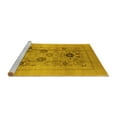 thumbnail image 2 of Ahgly Company Machine Washable Indoor Square Oriental Yellow Industrial Area Rugs, 4' Square, 2 of 4