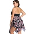 thumbnail image 4 of Sexy Dance Women Halterneck Swim Dress Plus Size Swimsuit Tummy Control Swimwear Ruffles Bathing Suit Floral Beachwear With Briefs, 4 of 4