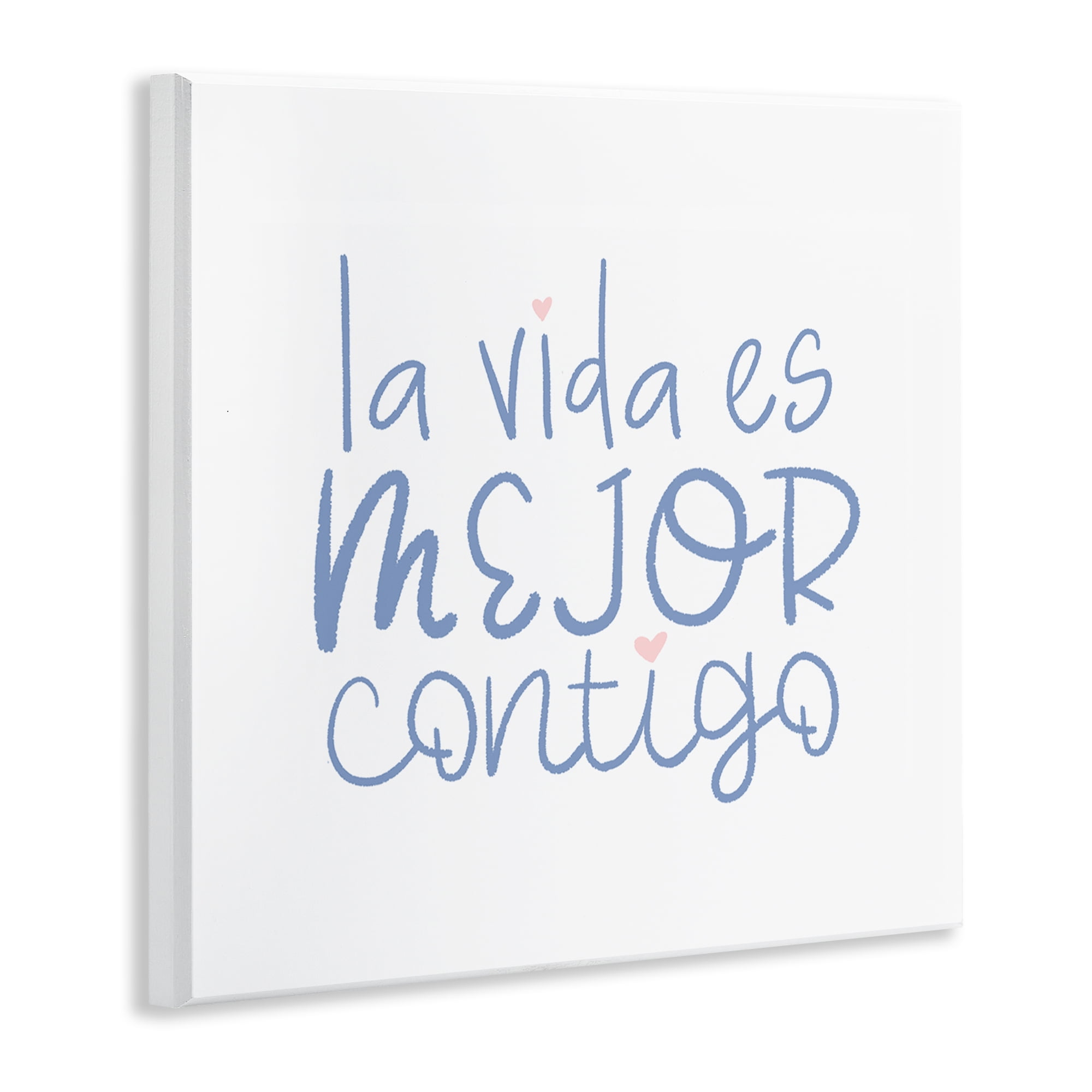 Stupell Industries La Vida Es Mejor Contigo Inspirational Quotes & Sayings Painting Unframed Art Print Wall Art, 12 x 12