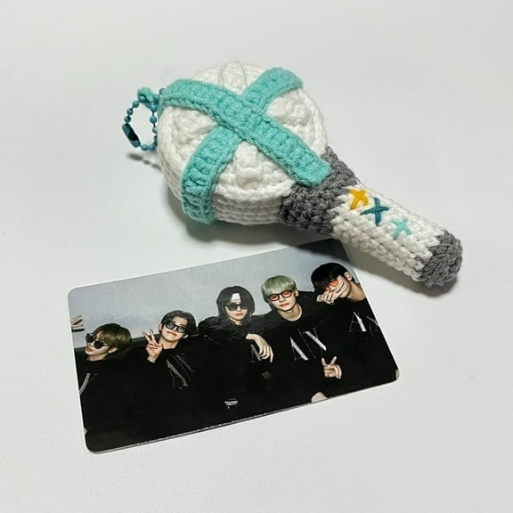 TXT Lightstick Ver.1 Lovely Mini Light Stick Bag Pendant Keychain Key Ring Handmade Crochet(DIY)