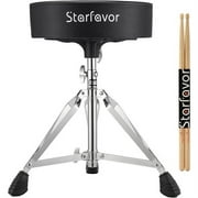 Starfavor Drum Throne Adjustable Drumming Stool Padded Seat Universal Chair with 5A Drumstick
