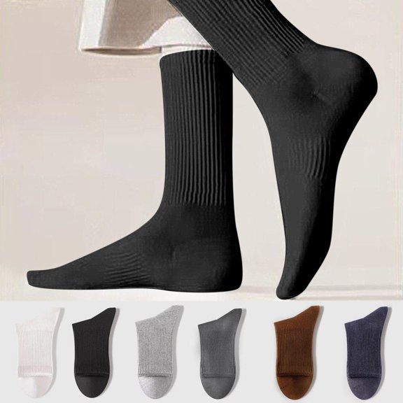 Bxsruta Men's and Women's Winter Mid Tube Socks Comfortable Breathable Fleece Knit for Casual Daily Wear 5 Pack