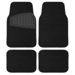 Auto Drive 4-Piece Carpet Floor Mats, Black