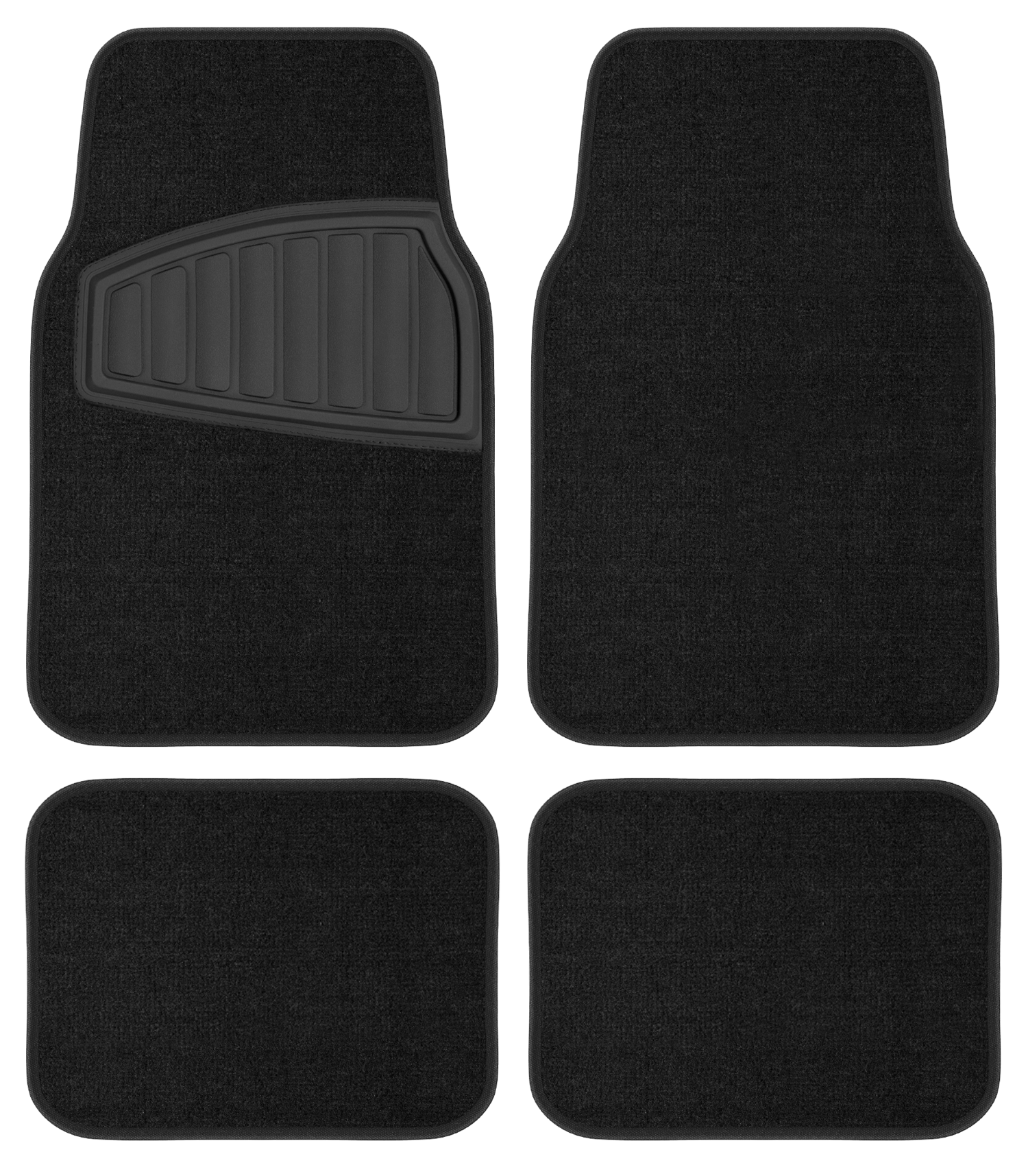 Auto Drive 4-Piece Carpet Floor Mats, Black
