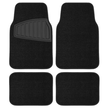 ( incomplete )auto drive 4pc carpet floor mat tufted carpet black - universal fit 202wm38