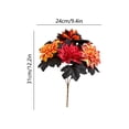 thumbnail image 3 of FEOLGEHLY Halloween Decorations Outdoor Indoor, Halloween Black Orange Simulated Bouquet Dark Wind Rose Sunflower Dahlias Flower Arrangement Festival Floral Decoration Fake Flowers (Red), 3 of 6