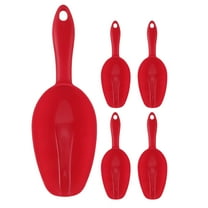 VORCOOL 5Pcs Red Lightweight Plastic Fry Scoop for Home Kitchen Food Serving