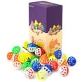 Chiwava 45PCS 1.6'' Cat Toy Ball with Bell, Plastic Lattice Jingle