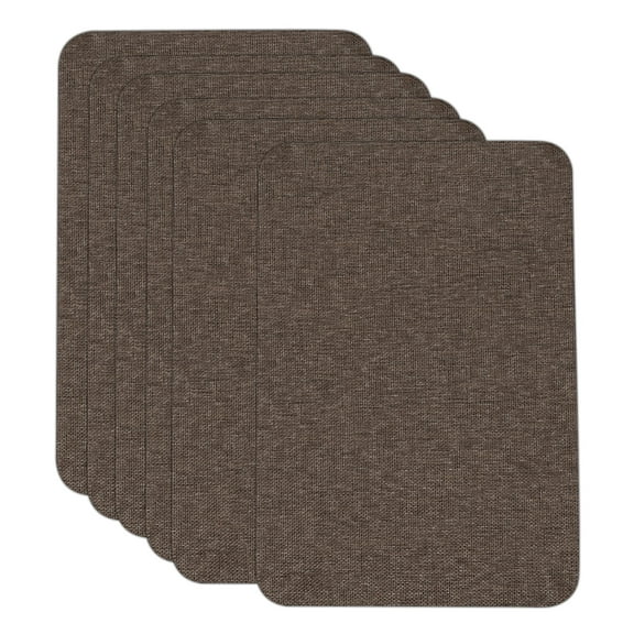 Uxcell 6Pcs Sofa Fabric Repair Patches Linen Fabric Patches 4.13" x 6.1" Dark Brown