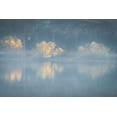 thumbnail image 2 of Jaynes Gallery 24x17 Gold Ornate Wood Framed with Double Matting Museum Art Print Titled - USA-New Jersey-Cape May National Seashore Foggy forest reflections on lake at sunrise, 2 of 4