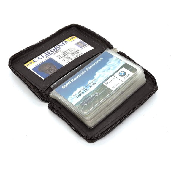 RFID Blocking Leather Bifold Wallet Zip Around ID Business Credit Cards Plaster Inserts