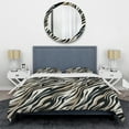 thumbnail image 3 of Designart "Elegant Zebra Stripes" Black Abstract Bedding Covert Set - Modern & Contemporary Bed Set With 2 Shams, 3 of 5