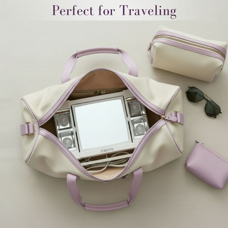 Jerdon Go Lightly Makeup Mirror with Lights, 3X-1X photo 6