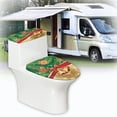 thumbnail image 6 of HELLHERO Bathroom Toilet Cozy Set 2 Piece Set Elastic Installation Elastic Bottom Toilet Top Cover Fits All Toilet Shapes, 6 of 8