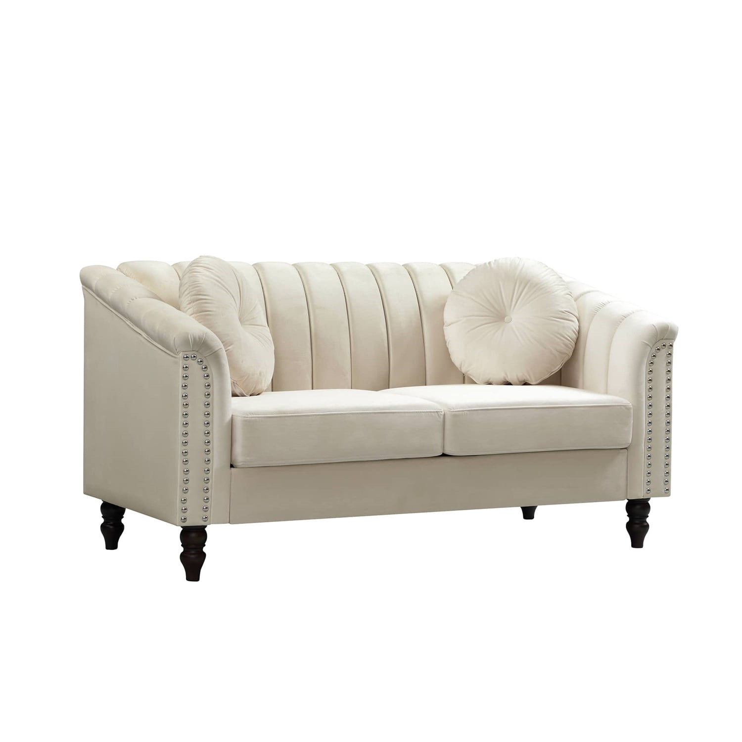 Hommoo Sofa Set, Microfiber 2-Piece Couch Living Room Sofa Set,Suitable for Home, White