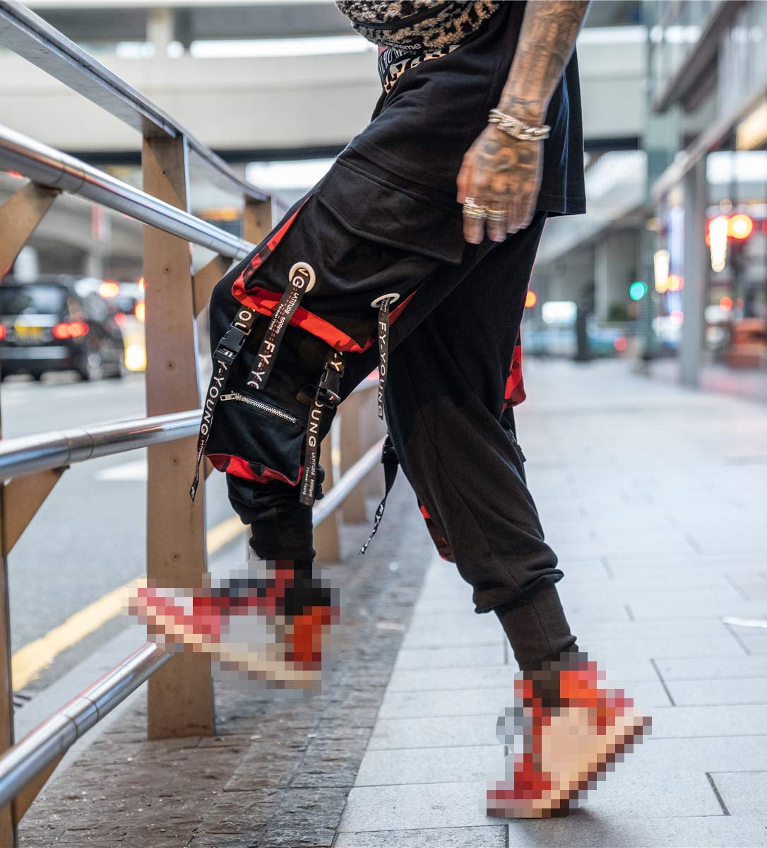 Men's Jogger Pants Punk Cargo Baggy Techwear Hip Hop Harem