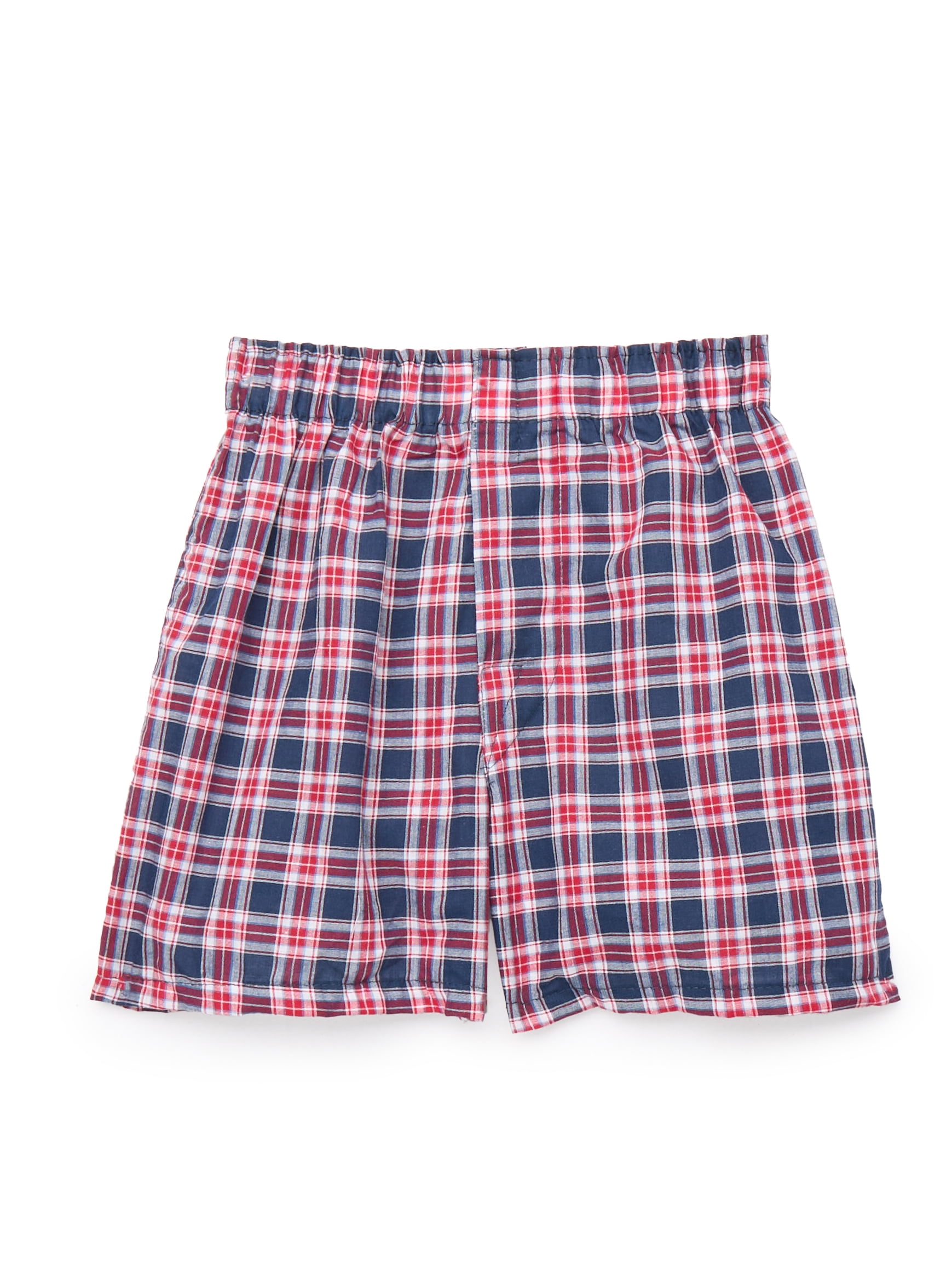 Wonder Nation Boys Plaid Woven Boxers, 5-Pack, Sizes S-XL