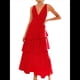 thumbnail image 2 of Vestidos de Dama de de Escalonada para Mujer, Vestidos de Noche Formales con Volantes, Largos y Plisados. Rojo L, 2 of 10