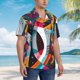 thumbnail image 3 of Balery Abstract Jazz Instrumental Camisas hawaianas de manga corta para hombre, camisas playeras de corte holgado, camisas de vacaciones con botones,Large, 3 of 7