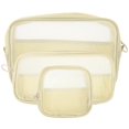 thumbnail image 1 of Toiletries Bag Women 3Pcs Travel Organizer in Beige Color for Makeup Storage and Daily Use, 1 of 5