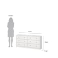thumbnail image 2 of Tvilum Studio 3-Piece Bedroom Set - 6 Drawer Double Dresser And Nightstand Set Of 2, White, 2 of 11