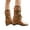 Brown, variant on LSLJS Women's High-Heels Mid Calf Boots, Current Season Winter New Black Brown Short Elevated Inner Height Women's Slope Heel High Heels Mid Length Boots, Women's Mid-Calf Boots