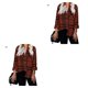 thumbnail image 2 of Sonducket Camisa a cuadros a rayas para mujer, blusa informal con bolsillo transpirable, Top de playa para fiesta de oficina, accesorios de ropa Type3 NO3, 2 of 6