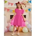 thumbnail image 2 of Vestido Arshiner para niñas de 4 años, rosa intenso, con tutú y tul, 2 of 9