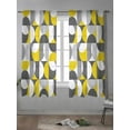 thumbnail image 4 of Grey Yellow, Curtains 72 Inch Length, Sheer Curtains for Bedroom Living Room Window Middle Century Abstract Geomrtry Rod Pocket Voile Drapes Kitchen Curtains Small Half Window 52"x72" 2 Panels, 4 of 7
