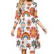 thumbnail image 1 of Vestido de escote cuadrado de los años 70, vestido de verano elegante para mujer, vestido con estampado de cuello halter, estilo retro hippie de los años 70, 80 y 60, con flores, años 70, 1 of 6