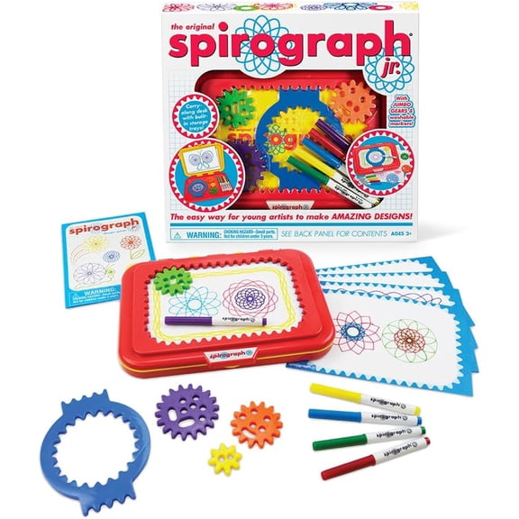 Spirograph Jr. — Jumbo Sized Gears Classic Retro Toy For Spiral Drawing Art Design Toy Kit for Smaller Hands — For Kids Ages 3 and Up