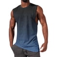 thumbnail image 4 of Men's Athletic Tank Tops Workout Running Gym Muscle Sleeveless T Shirts Summer Beach Casual Loose Gradient Tees, 4 of 6