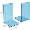 thumbnail image 2 of Acrimet Bookends 1 Pair, Clear Plastic Bookends for Shelves or Desktop, Book Holder for Home, Office, Library, School (Clear Blue Color), 2 of 5