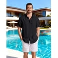 thumbnail image 6 of COOFANDY Men' Summer Linen Shirt Casual Short Sleeve Button-Down Beach Wedding Cruise Wear for Men, 6 of 6