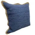 thumbnail image 4 of Ox Bay Ringo 20" x 20" Navy Jute Bordered Striped Cotton Adult Decorative Throw Pillow, 4 of 4