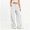White women wide leg cargo pants a1, variant on Cagogo Women's Wide Leg High Waisted Cargo Pants with Pockets Solid Casual Streetwear Lounge Pants Travel Vacation Long Trousers, Army Green 2XL